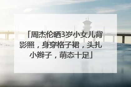 周杰伦晒3岁小女儿背影照，身穿格子裙，头扎小辫子，萌态十足